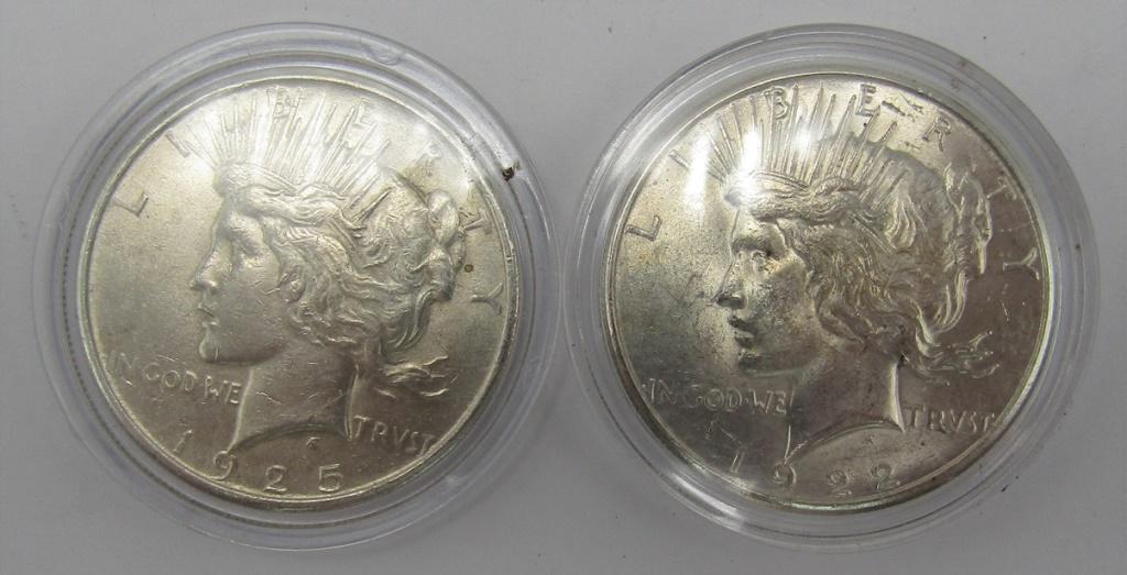 1925 & 1922 S PEACE DOLLARS (1 of 2)