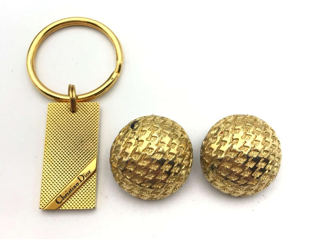 CHRISTIAN DIOR KEYCHAIN + CLIP EARRINGS: REGISTER TO BID TODAY!