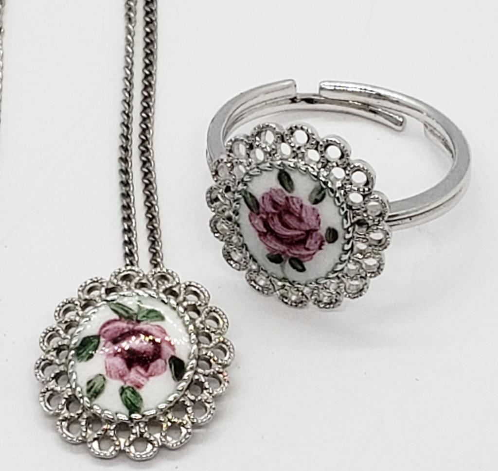BEAU STERLING ROSE ENAMEL SET (1 of 6)