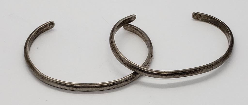 2-HANDMADE STERLING CUFF BRACELETS: TOTAL 16.4 DWT