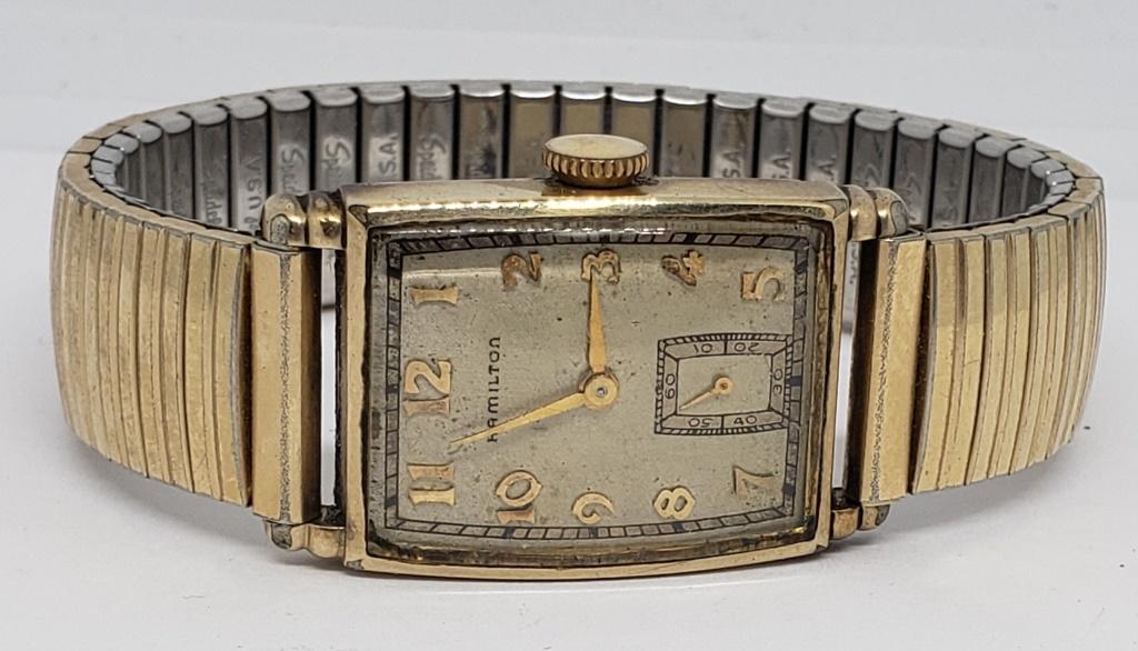 Vintage Hamilton Wristwatch - Cal 980 17 Jewels: Runs Great! Serial No. G575872. 10k Gold Filled Case. Needs a light cleaning.