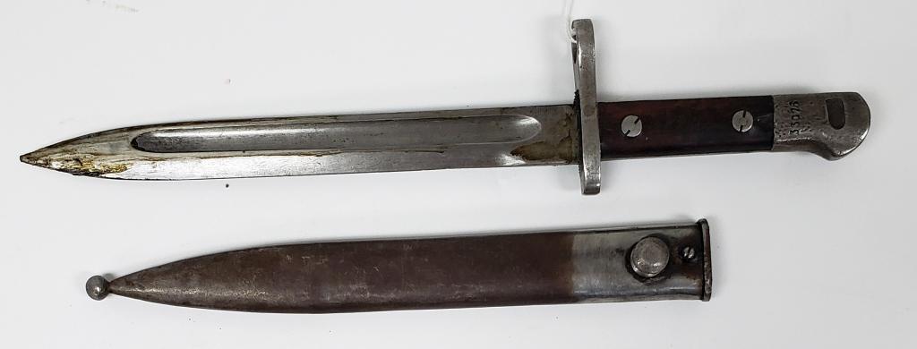 Turkish M1935 Mauser M1893 M1903 "AS.FA" BAYONET: With Scabbard. Needs a light cleaning to remove old grease.