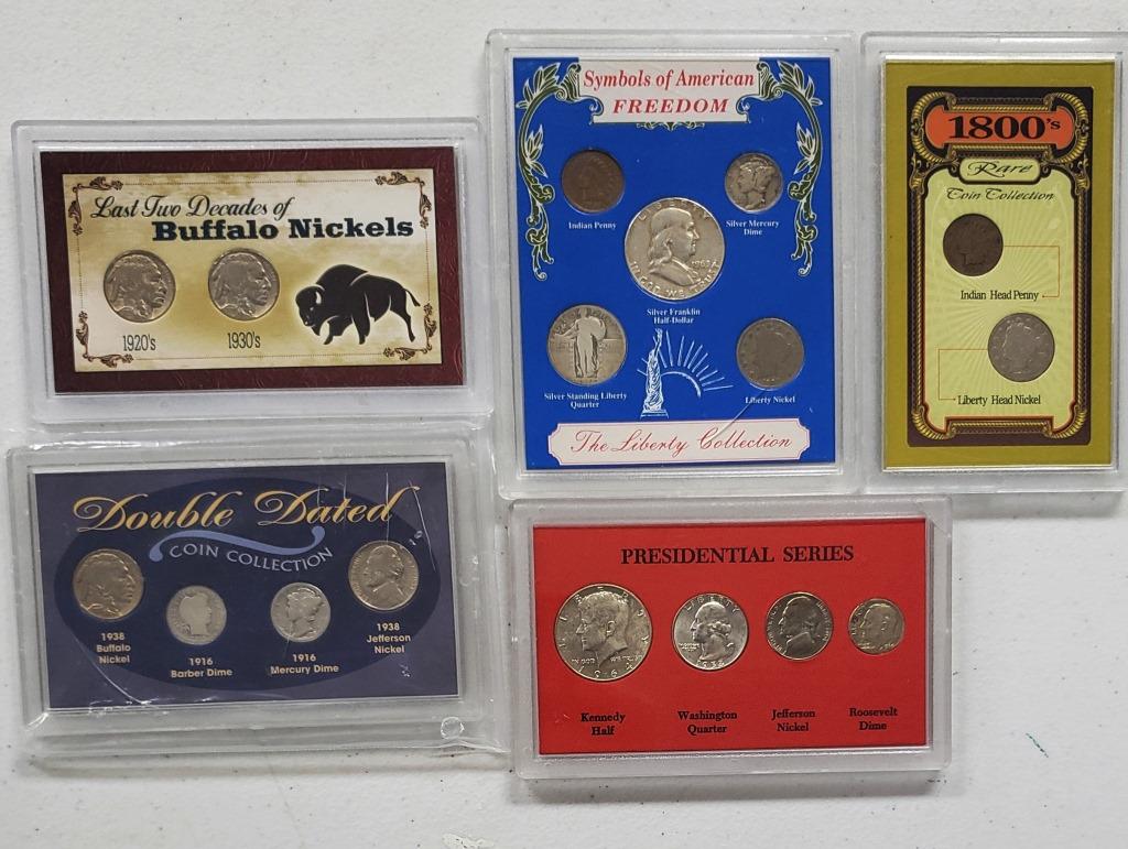 (5) U.S. COIN TRIBUTE SETS: DOUBLE DATED COLLECTIO (1 of 2)