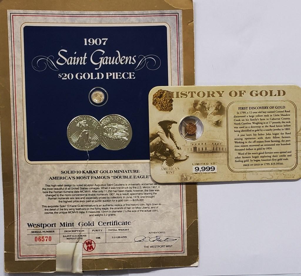 HISTORY of GOLD PIECE  14k & 10k GOLD ST GAUDENS (1 of 2)
