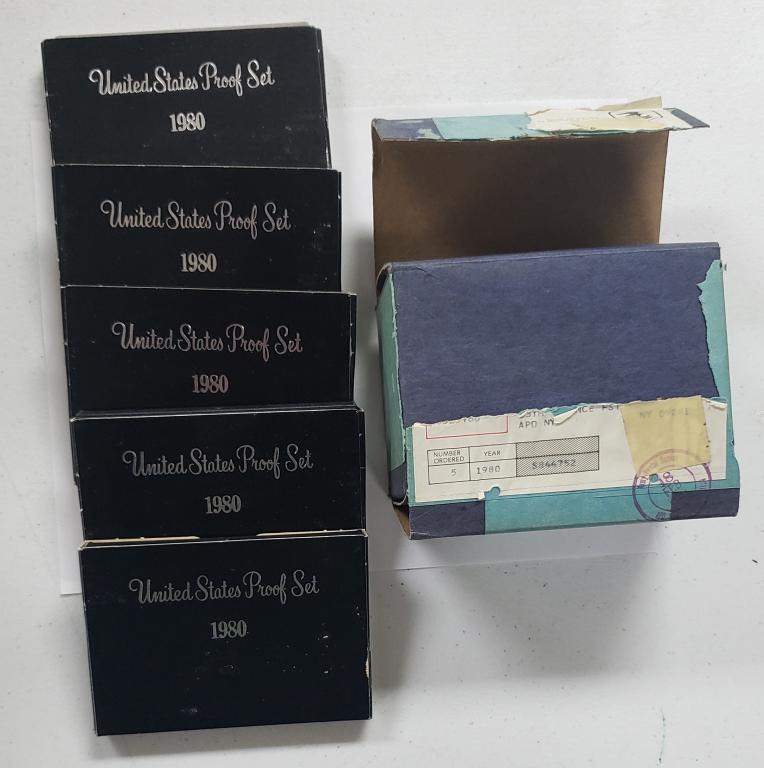 (5) 1980 U.S. PROOF SETS in ORG MAILER (1 of 3)