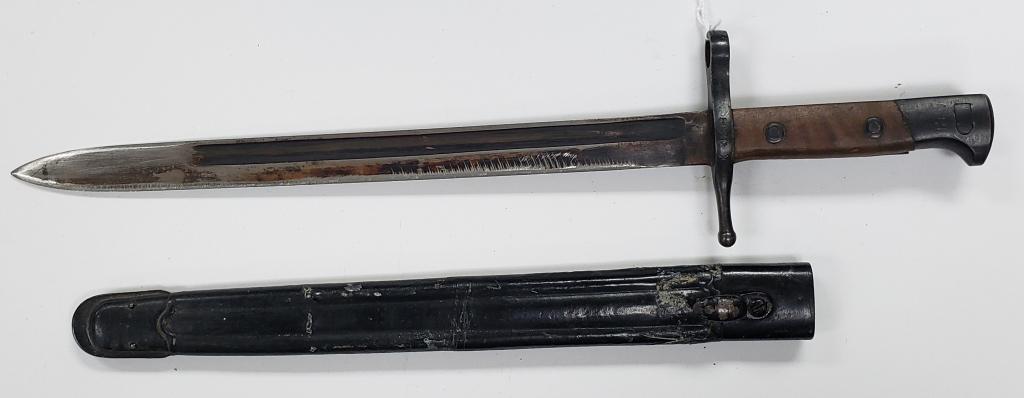 WWII Italian Bayonet W/Scabbard: Has been sharpened but in overall good condition!