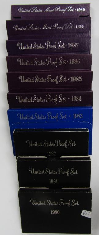 1980 thru 1989 U.S. PROOF SETS (1 of 1)