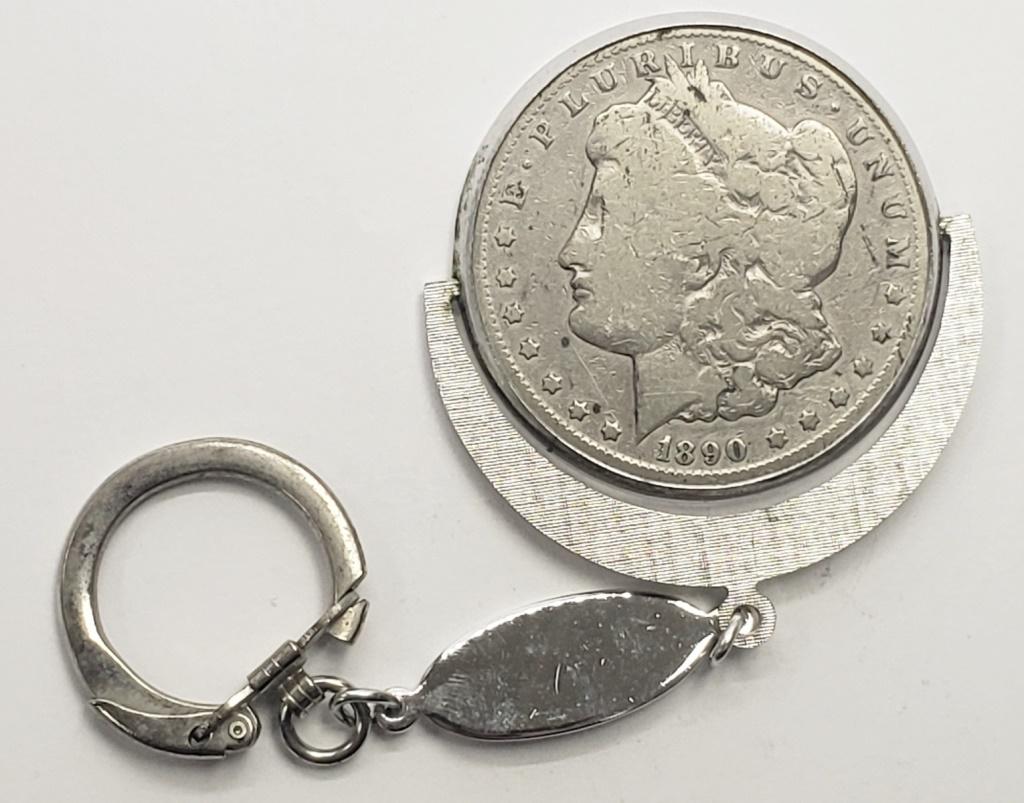 1890-CC MORGAN DOLLAR in KEY CHAIN (1 of 2)