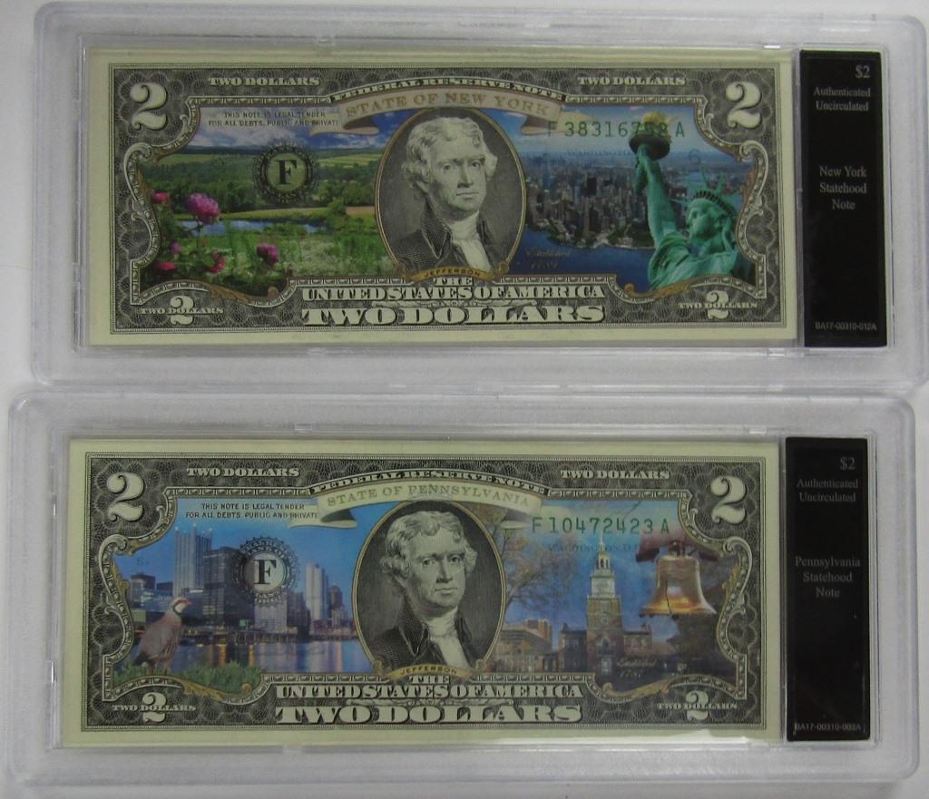 (2) 1976 $2 STATE ENHANCED U.S. NOTES (1 of 4)