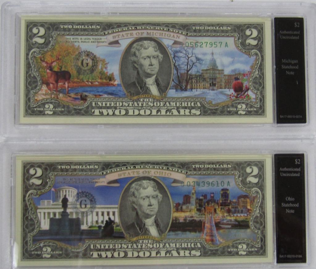 (2) 1976 $2 STATE ENHANCED U.S. NOTES (1 of 4)