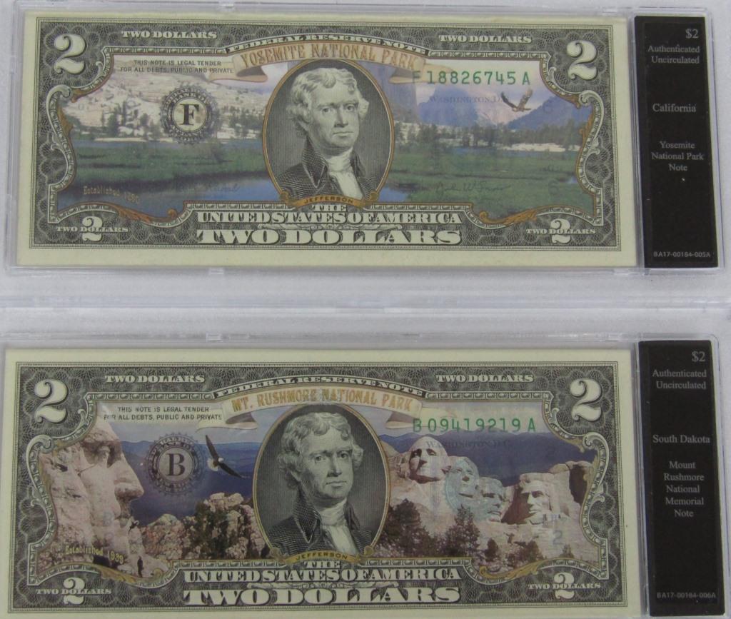 (2) NATL PARK ENHANCED 1976 $2 NOTES (1 of 3)
