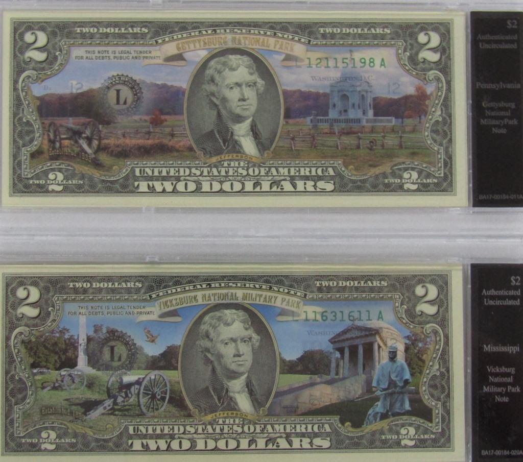 (2) NATL PARK ENHANCED 1976 $2 NOTES (1 of 4)
