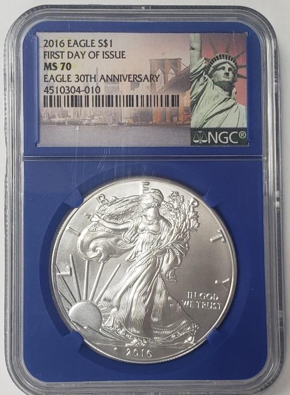 2016 American Silver Eagle NGC MS70 - Blue Core (1 of 4)