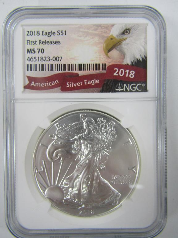 2018 Silver Eagle NGC MS70 - First Releases (1 of 2)