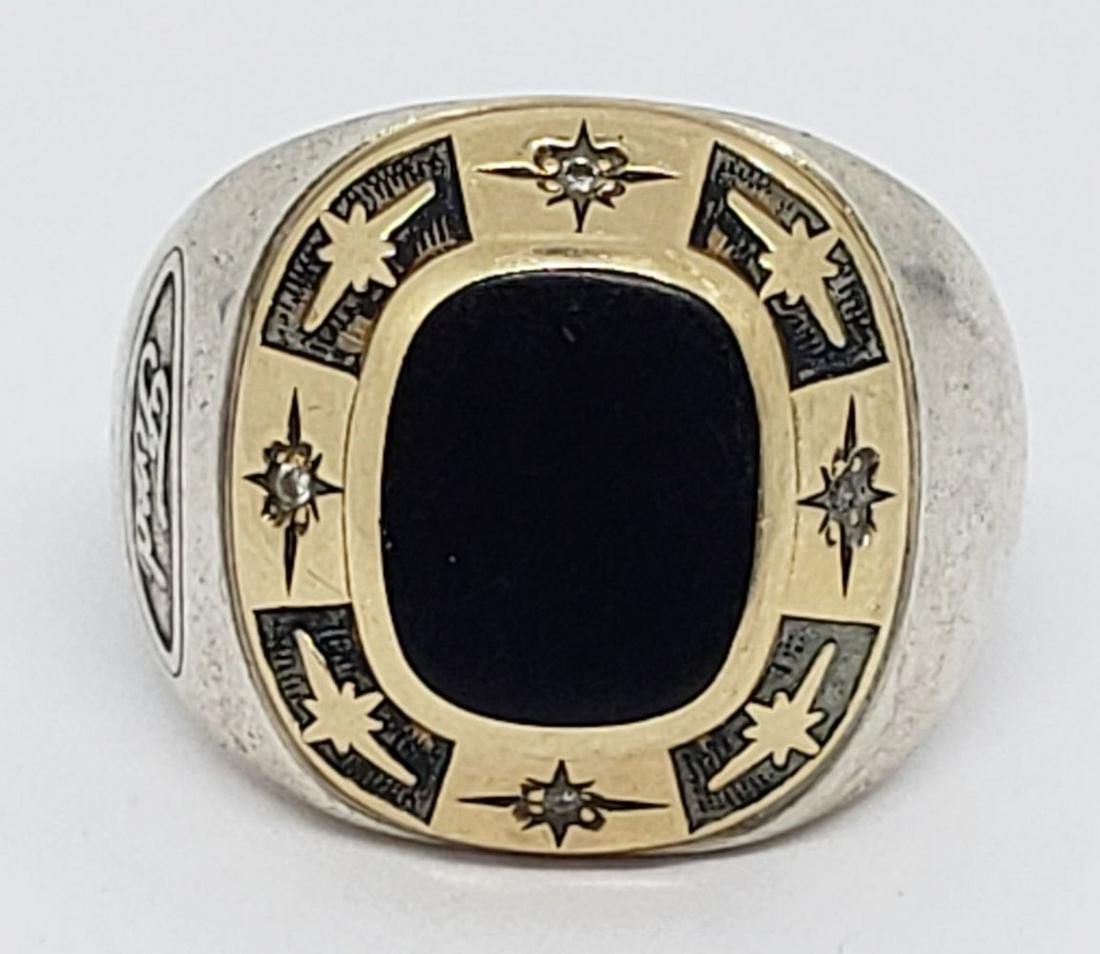 FORD MENS STERLING RING WITH BLACK ONYX (1 of 5)
