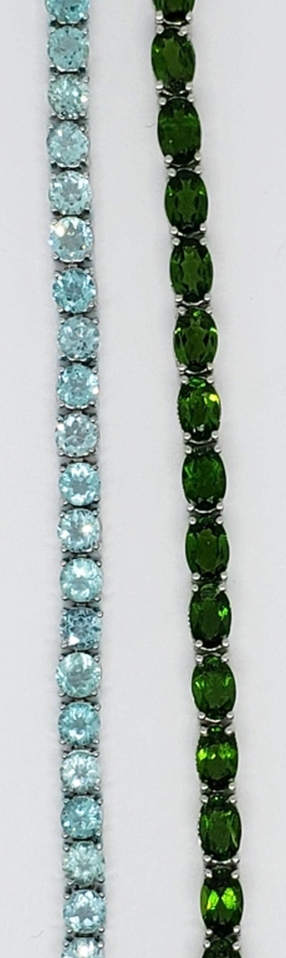 2-STERLING TENNIS BRACELETS WITH HUNTER GREEN (1 of 6)