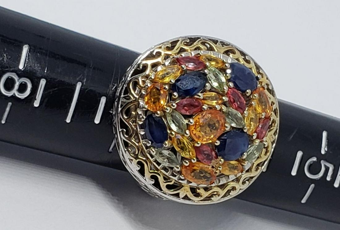 LOOKS NEW! STERLING COCKTAIL RING WITH MULTI (1 of 3)