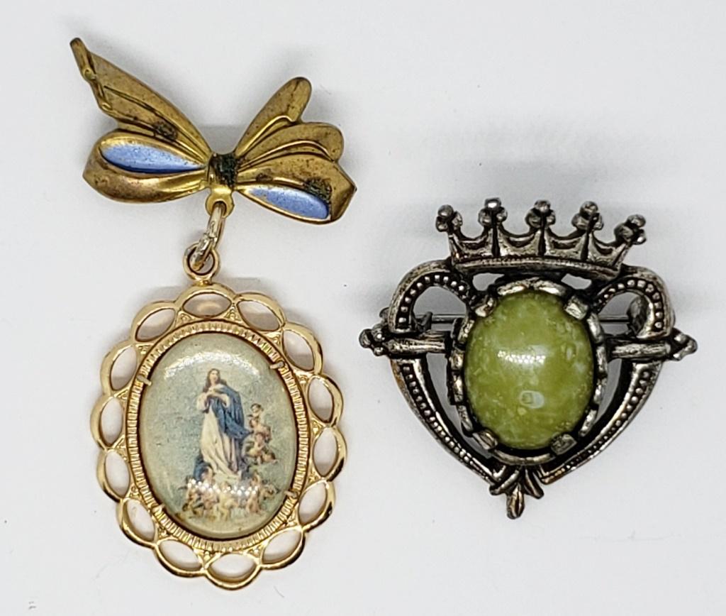 2-VTG BROOCH/PINS: (1)MADE IN GERMANY GOLD (1 of 6)