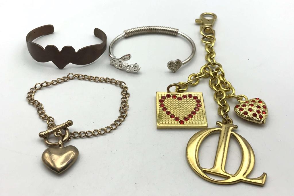 3 HEART BRACELETS ++ KEYCHAIN!: REGISTER TO BID TODAY!