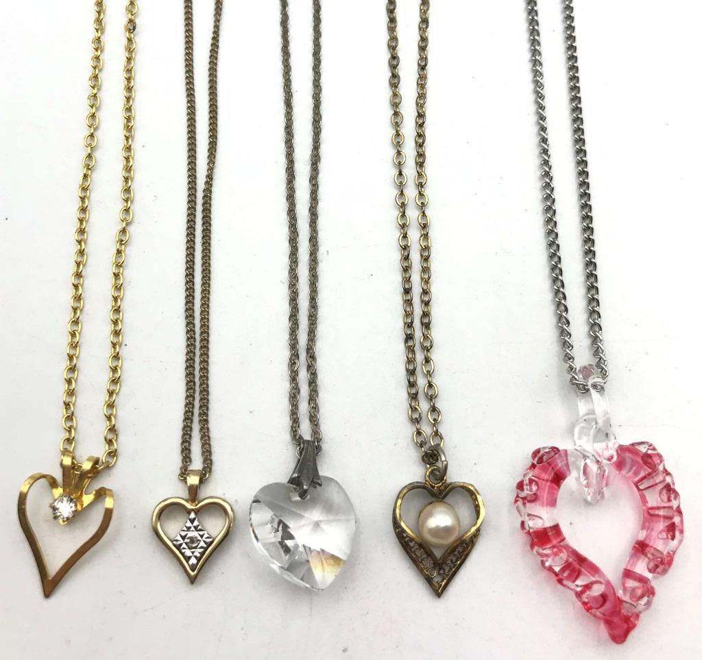 5 HEART NECKLACES: REGISTER TO BID TODAY!
