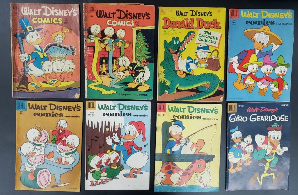 (8) 1950's DELL WALT DISNEY COMIC LOT (1 of 2)