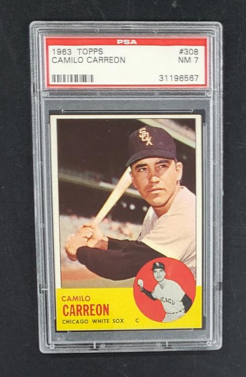 1963 TOPPS #308 CARREON PSA NM 7 (1 of 2)
