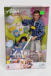 2002 ALAN & RYAN HAPPY FAMILY DOLLS: DAD & SON w/STROLLER - NEW in BOX