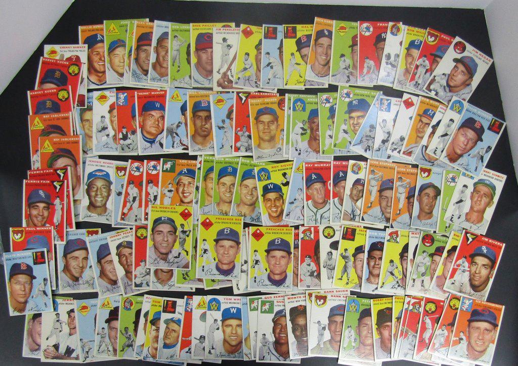 (118) 1954 TOPPS BASEBALL CARDS (1 of 10)