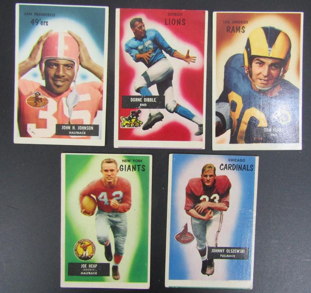 (5) 1955 BOWMAN FOOTBALL CARDS (1 of 2)