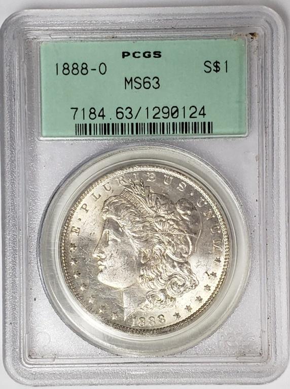 1888-O Morgan Silver Dollar VINTAGE PCGS SLAB MS63 (1 of 4)