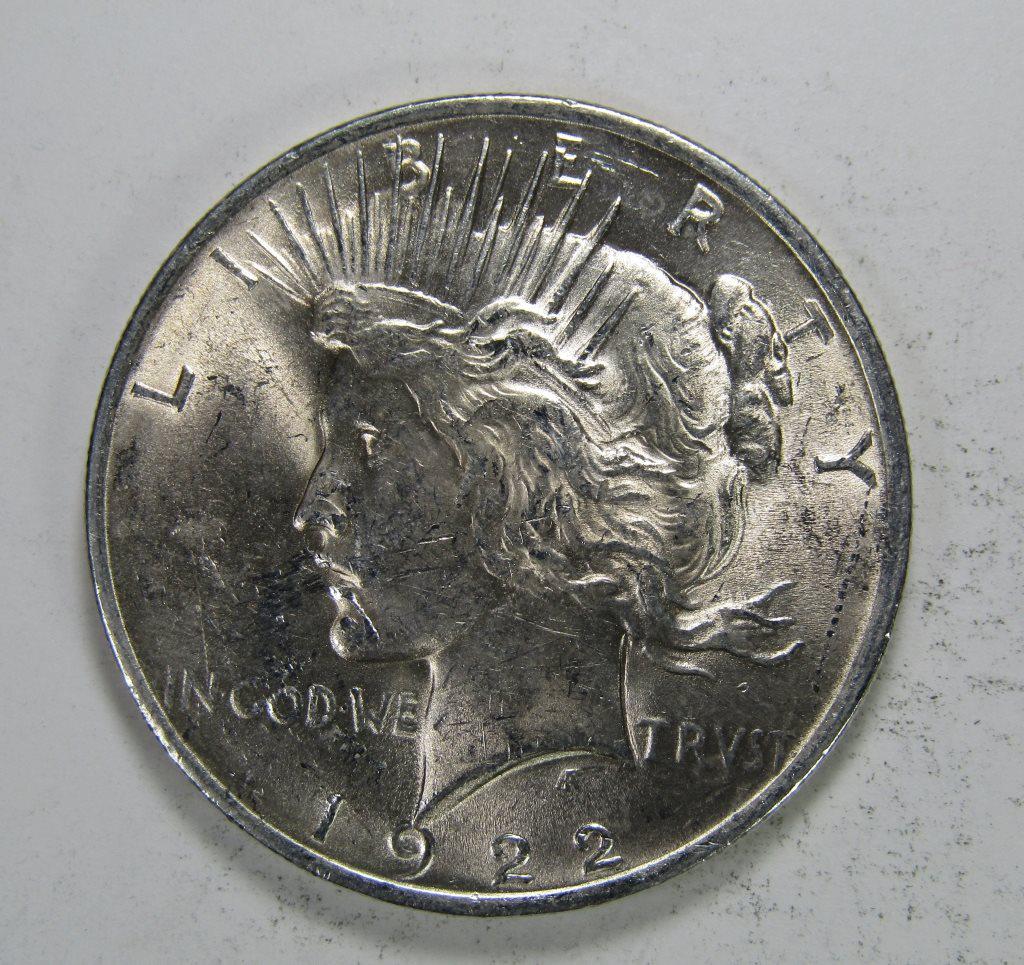1922 PEACE DOLLAR AU (1 of 2)