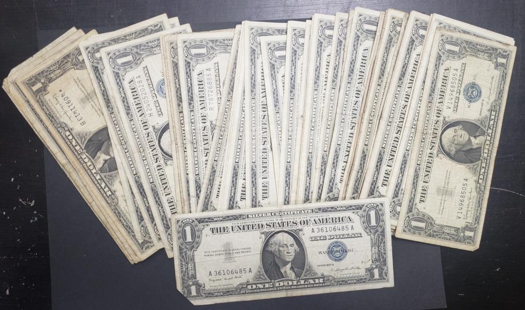 (50) $1 SILVER CERTIFICATES (1 of 2)