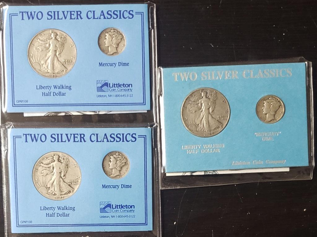 1941, 1942, 1944 SILVER CLASSICS 50c & 10c (1 of 2)