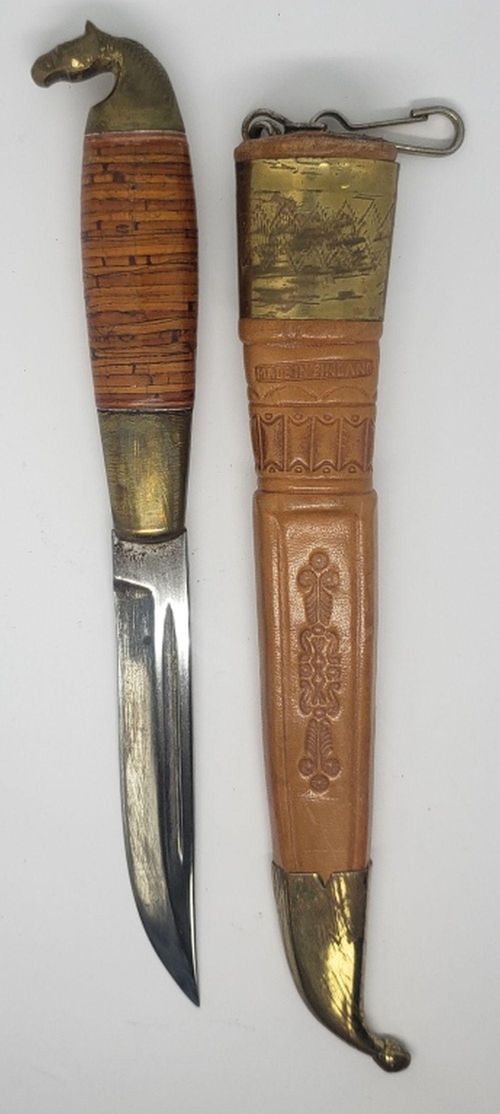 VTG PUUKKO Knife Brass Horse Head Handle (1 of 5)