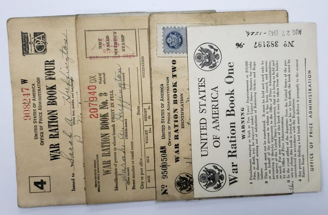 4 Vintage WWII War Ration Books No.1 - 4 (1 of 2)