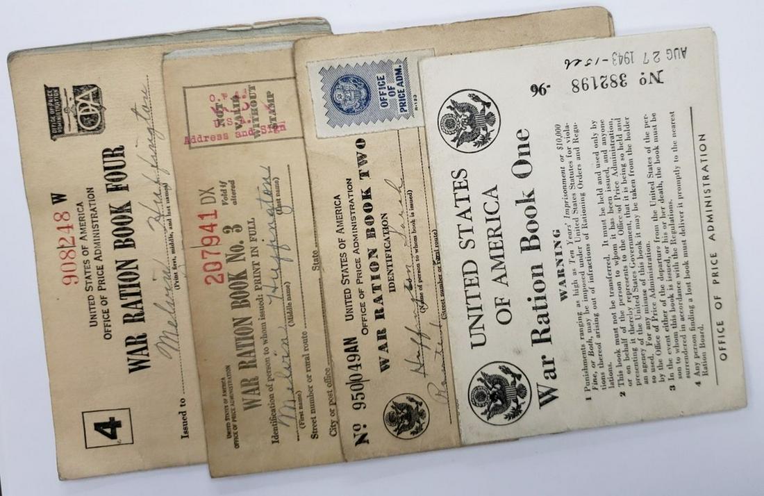 4 Vintage WWII War Ration Books No.1 - 4 (1 of 2)