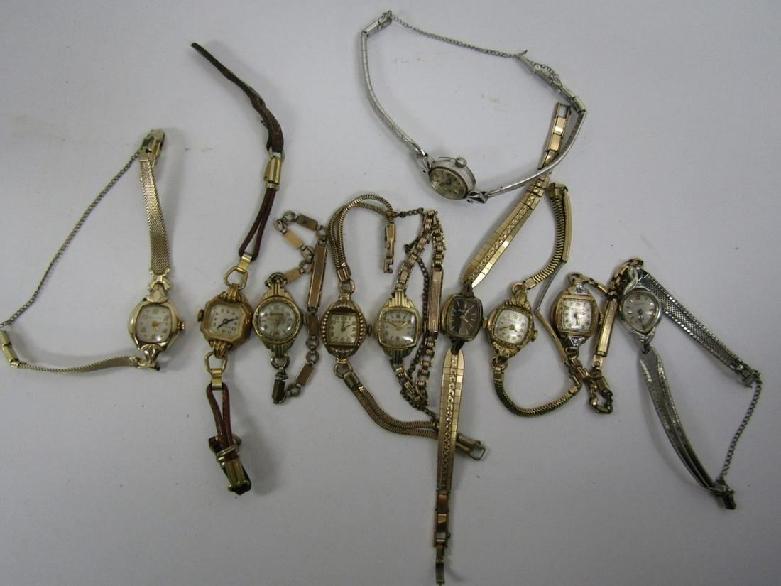 10 Bulova Ladies Watches: Mechanical Winding - Not tested as to working or not-some for parts or repair- some may work
