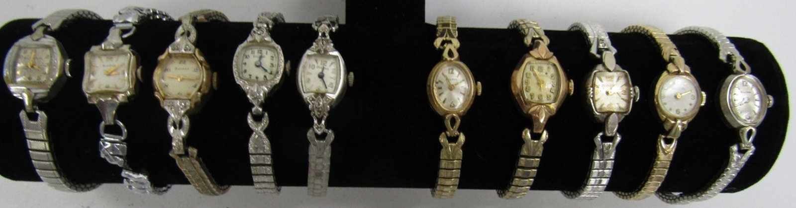 10 Bulova Ladies Watches: Mechanical Winding - Not tested as to working or not-some for parts or repair- some may work