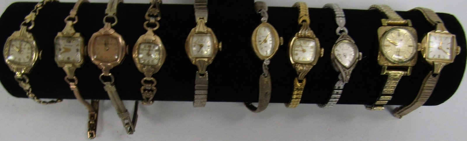 10 Bulova Ladies Watches: Mechanical Winding - Not tested as to working or not-some for parts or repair- some may work