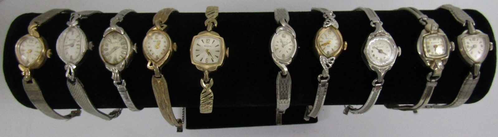 10 Bulova Ladies Watches: Mechanical Winding - Not tested as to working or not-some for parts or repair- some may work