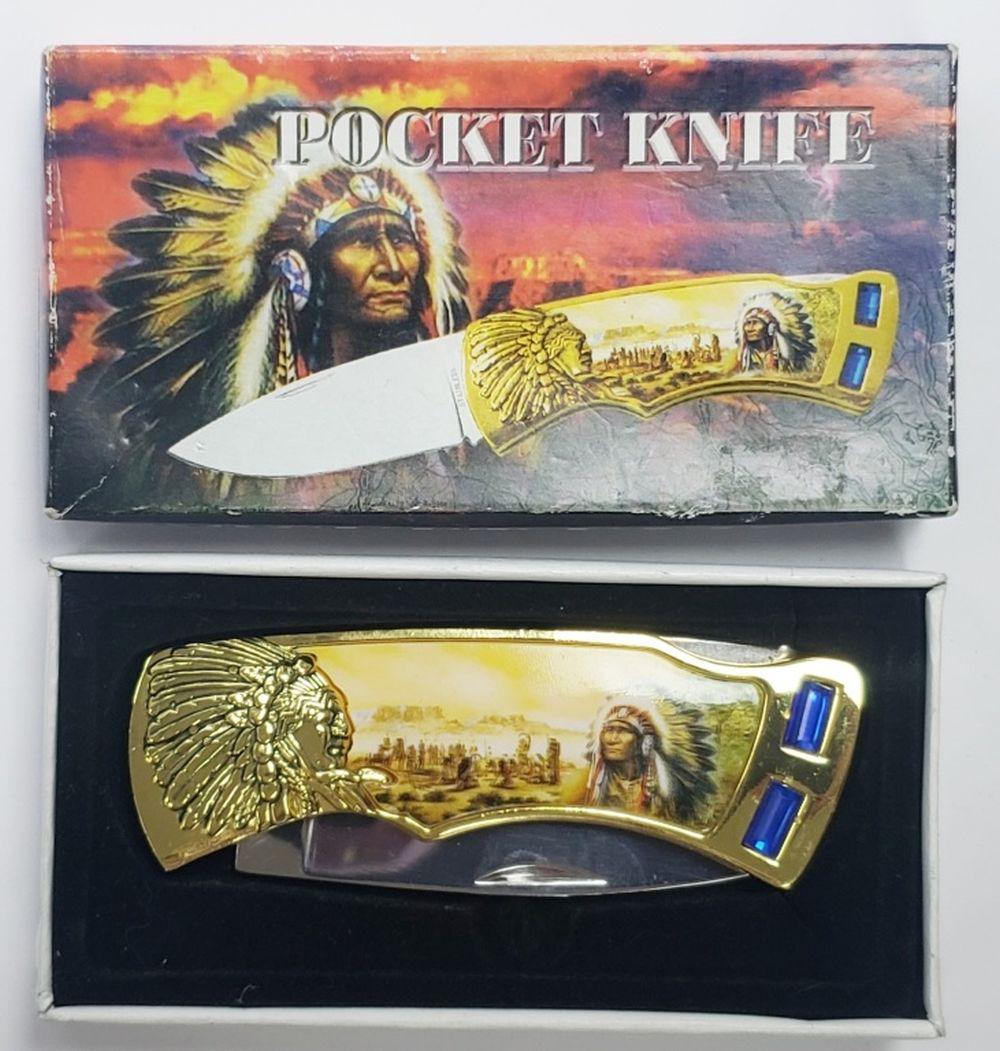 INDIAN CHIEF FOLDING POCEKT KNIFE (1 of 1)