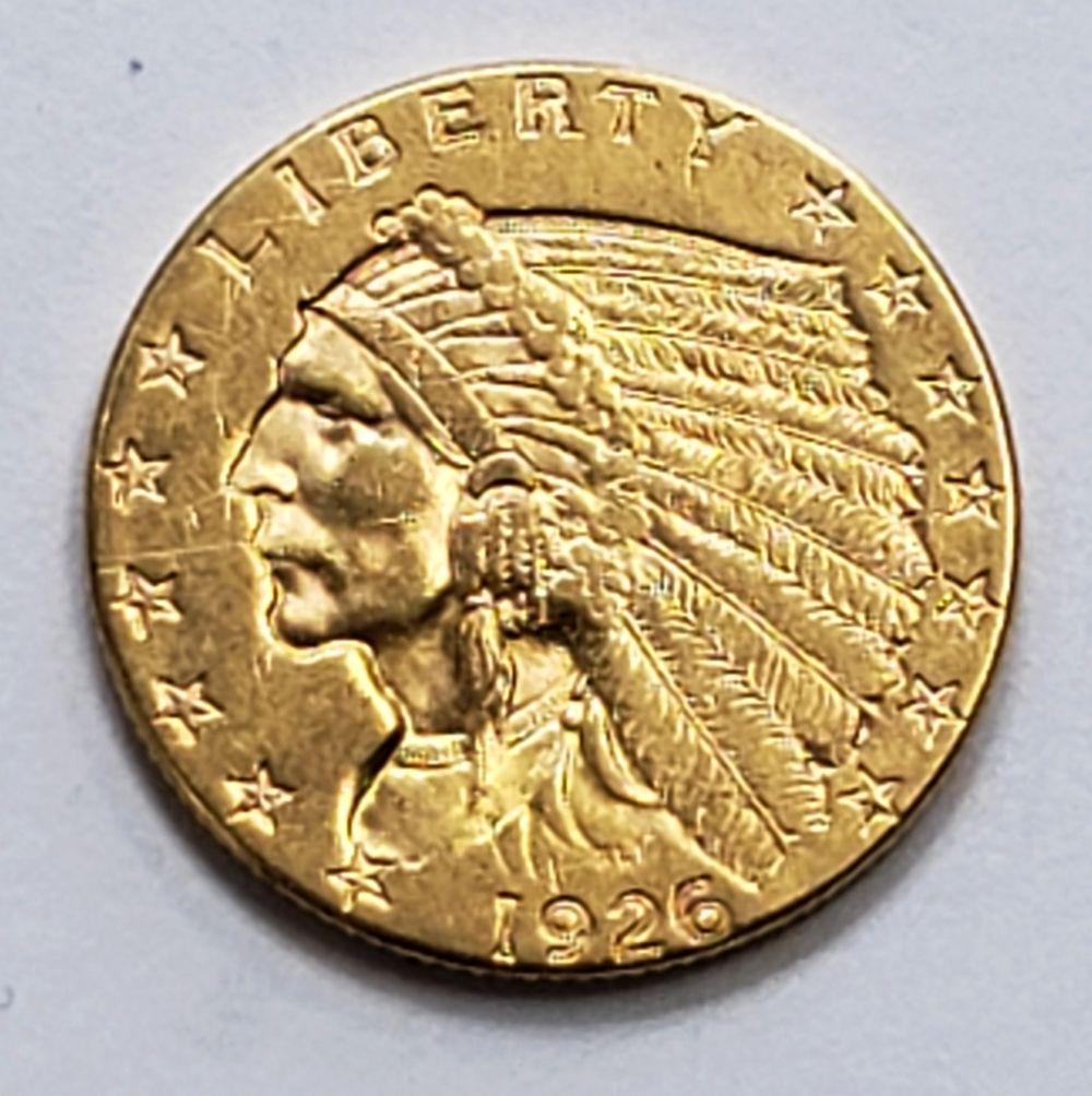 1926 INDIAN HEAD $2.50 GOLD COIN (1 of 2)
