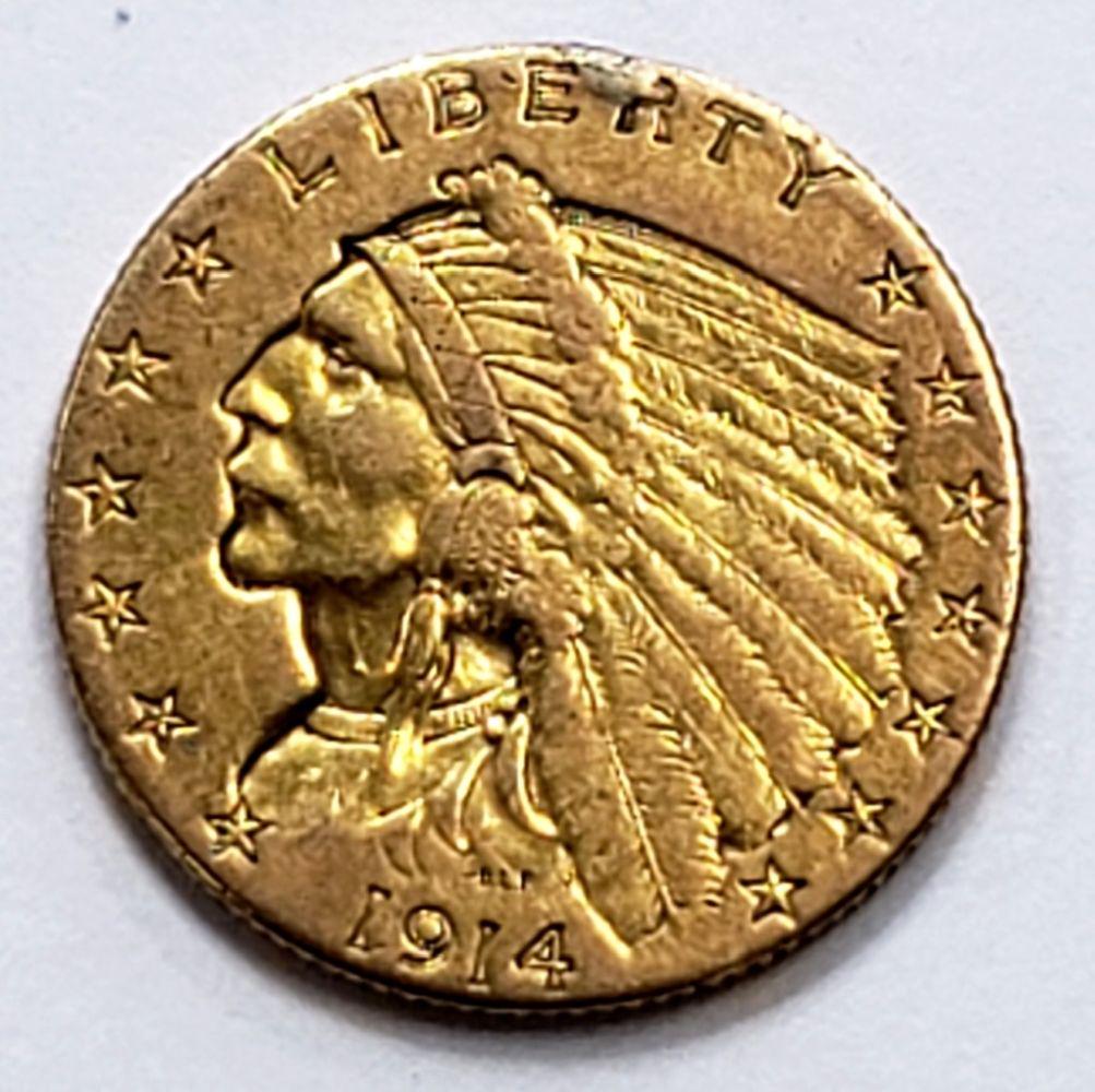 1914-D INDIAN HEAD $2.50 GOLD COIN (1 of 2)