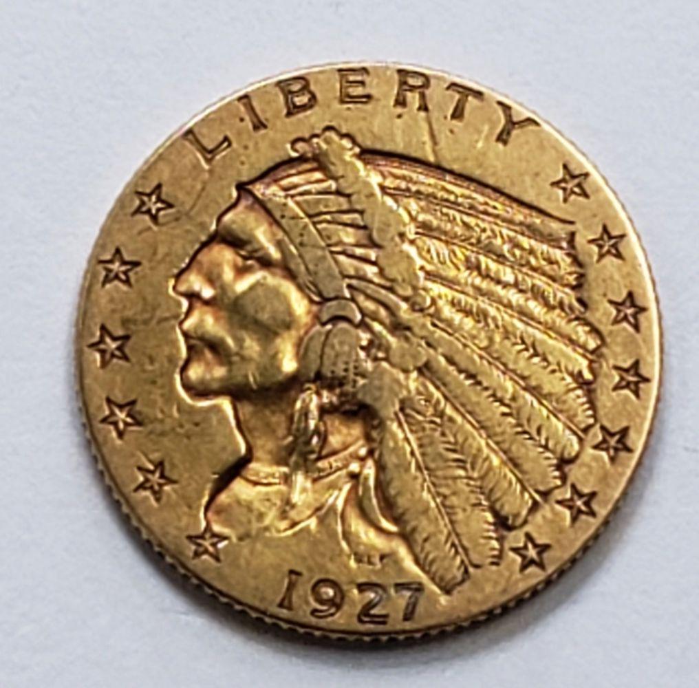 1927 INDIAN HEAD $2.50 GOLD COIN (1 of 2)
