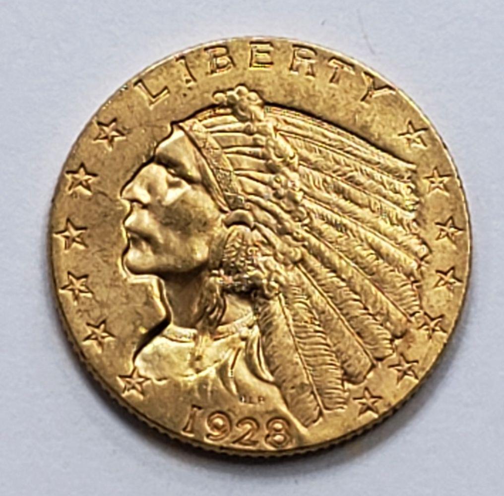 1928 INDIAN HEAD $2.50 GOLD COIN (1 of 2)