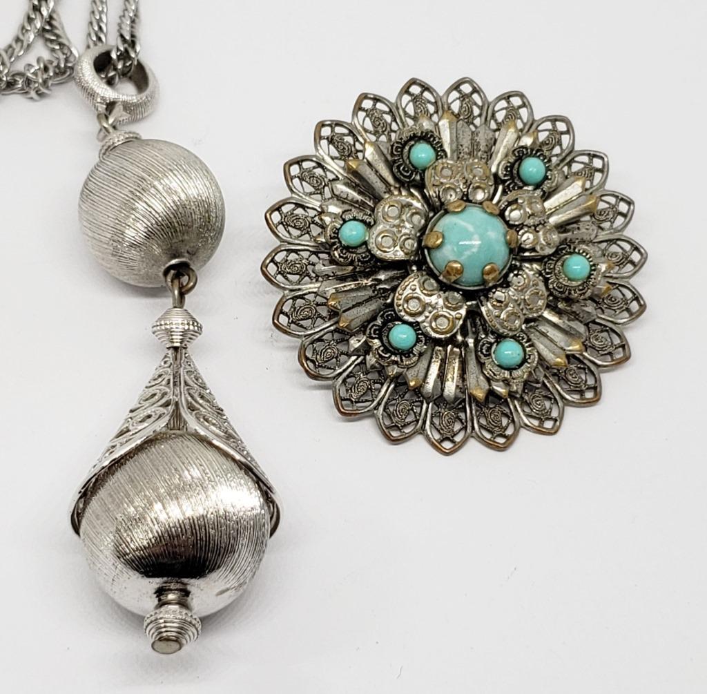 15 INCH SILVER TONED NECKLACE  PLUS VTG (1 of 3)