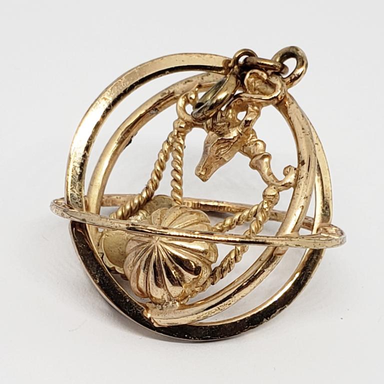 VTG TRIFARI GOLD TONED LIBRA ZODIAC PENDANT: REGISTER TO BID TODAY!!