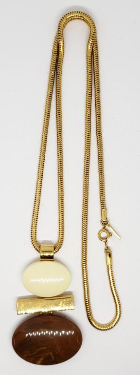 VINTAGE AVON GOLD TONED BROWN & OFF WHITE (1 of 5)