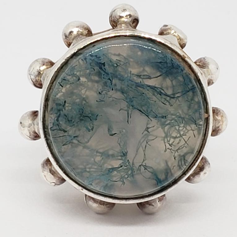 ERIK GRANITE MODERNIST STERLING RING WITH (1 of 5)