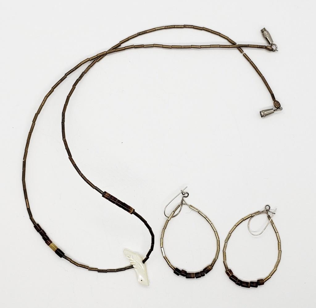 SOUTHWEST LIQUID SILVER NECKLACE & EARRINGS (1 of 3)